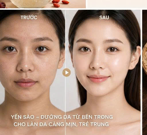 Trước và sau khi sử dụng yến
